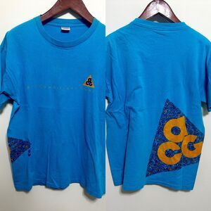 Vintage Nike ACG‎ Shirt Mens L Blue 90s All Conditions Gear All Over Print Gorp